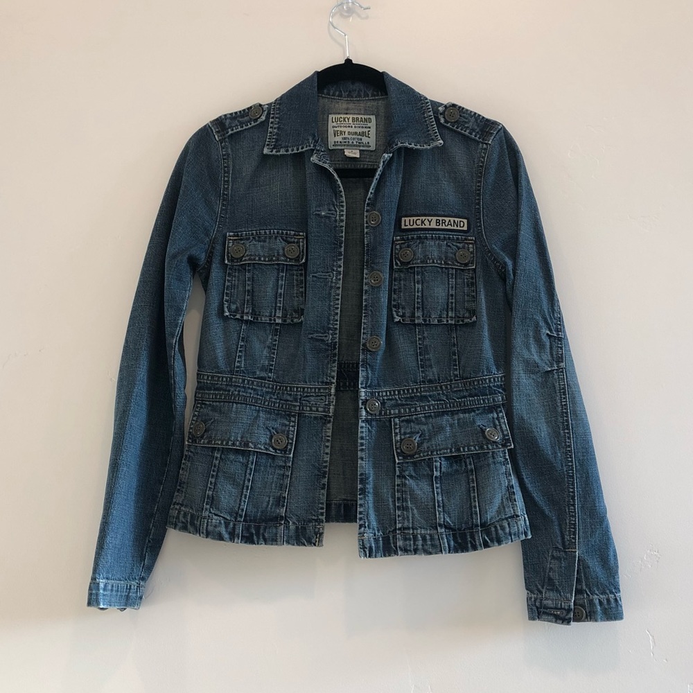 Lucky Brand Denim Jean Jacket with Pockets Blue - Picture 1 of 8